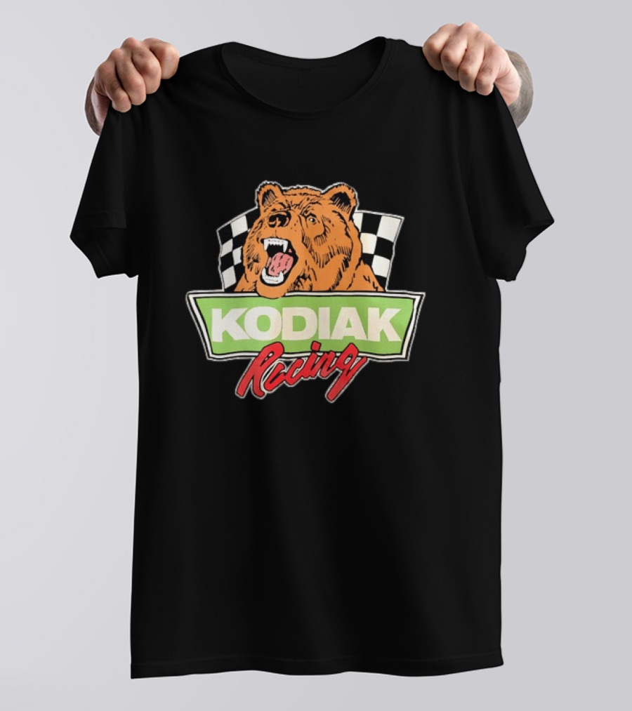 Kodiak Racing Bear Checkered Flag Motorsport T-Shirt