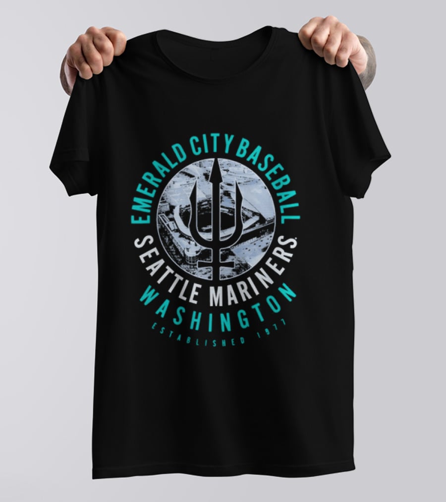 Seattle Mariners Emerald City Baseball Washington Established 1977 T-Shirt