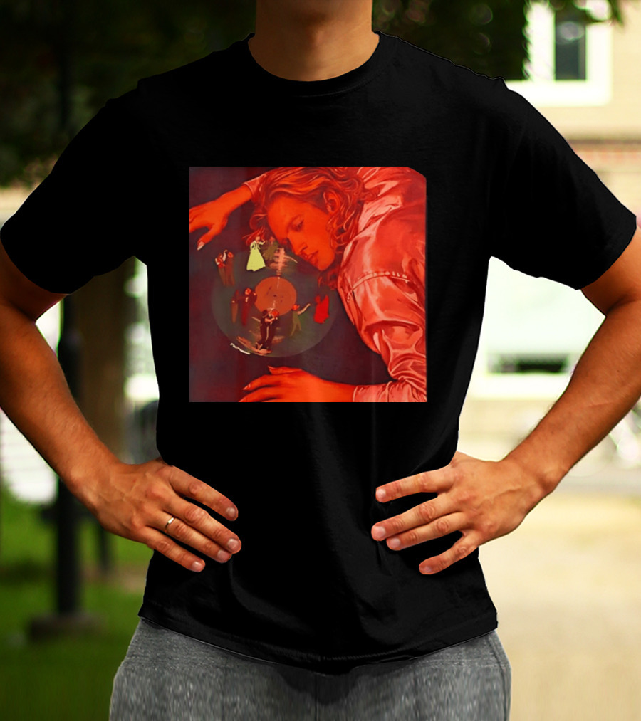 Vinyl Dreams Young Man Resting With Dancing Figures T-Shirt