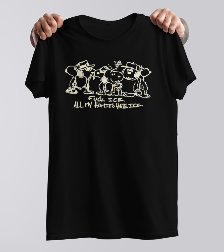 Snoopy And Friends Anti Ice Activism T-Shirt