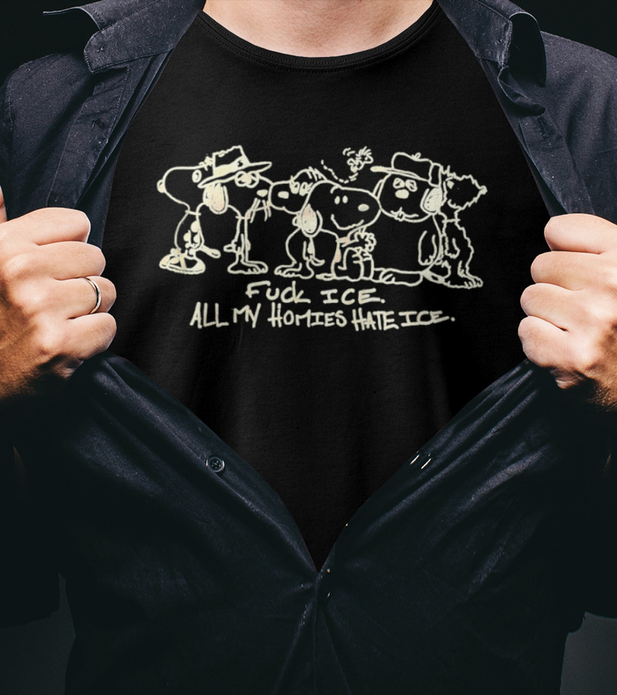 Snoopy And Friends Anti Ice Activism T-Shirt