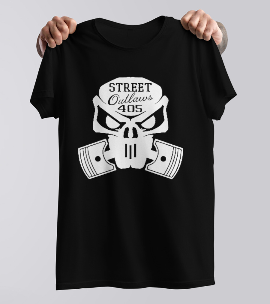 Street Outlaws 405 Skull Piston Racing Motorsports T-Shirt