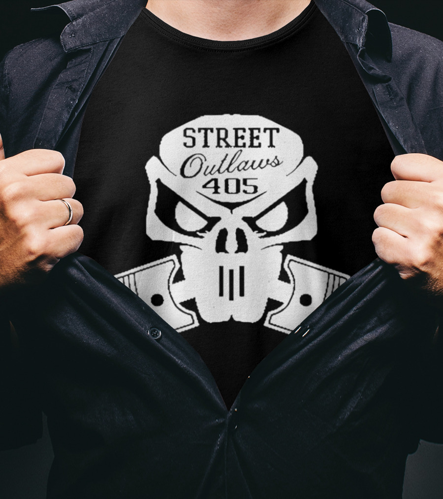 Street Outlaws 405 Skull Piston Racing Motorsports T-Shirt
