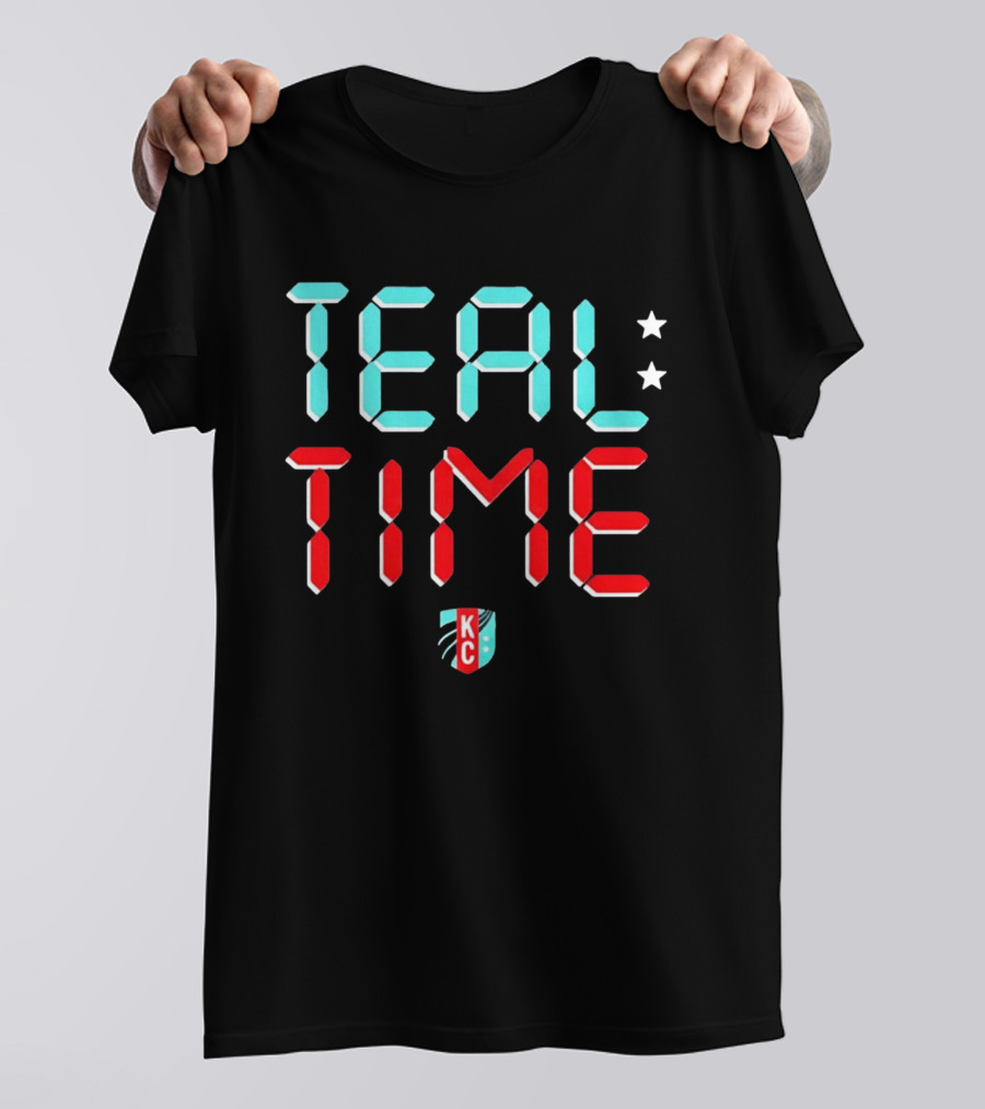Teal Time KC Current Stars Digital Display Football Team T-Shirt