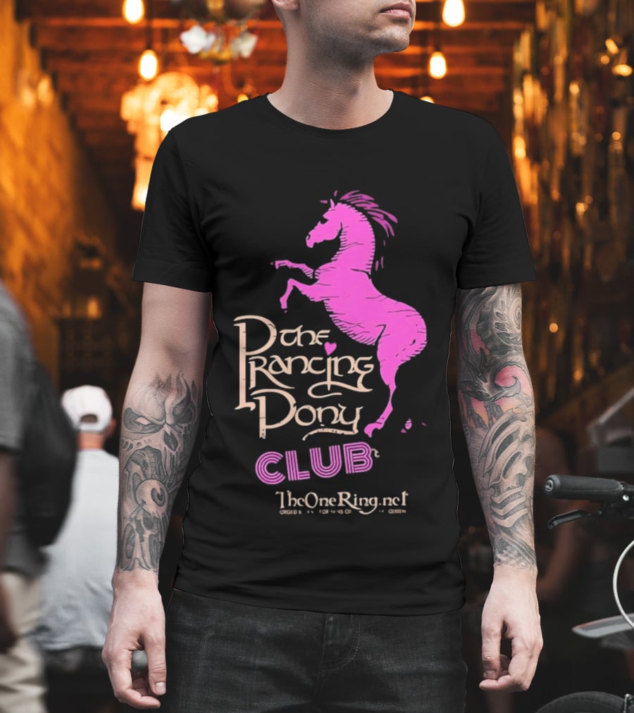The Prancing Pony Club Pink Horse JRR Tolkien TheOneRingnet T-Shirt