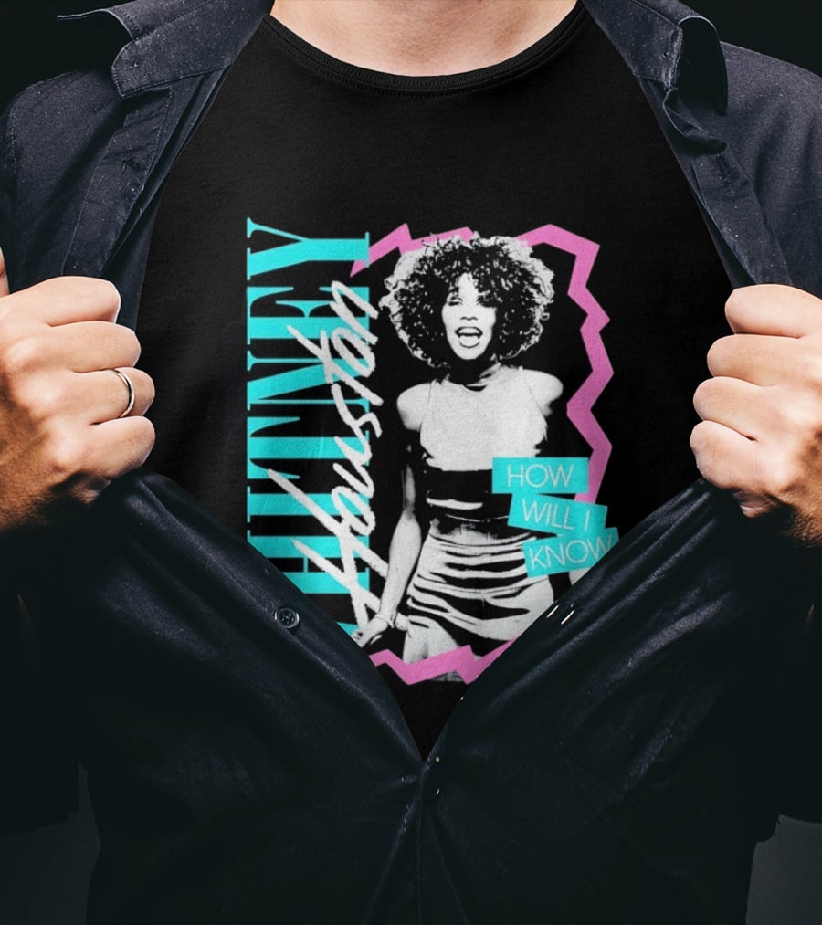 Whitney Houston How Will I Know Vintage Style Music Icon Retro 80s Fashion T-Shirt