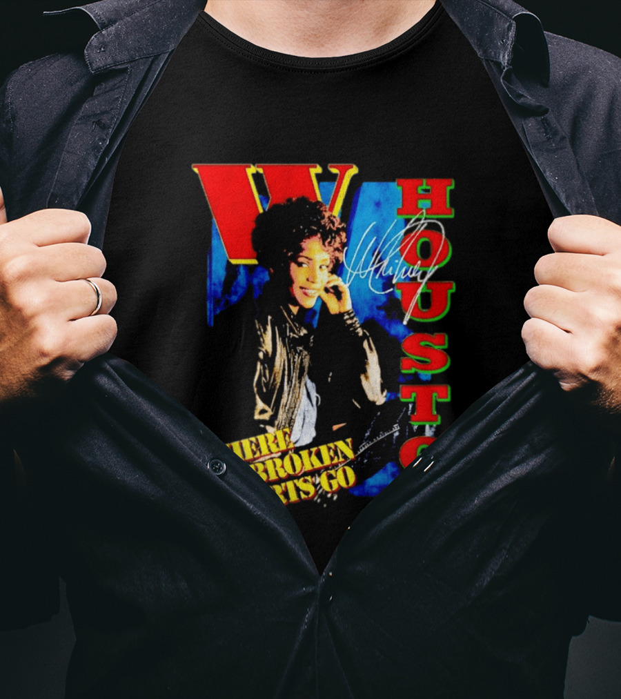 Whitney Houston Where Do Broken Hearts Go Signature T-Shirt