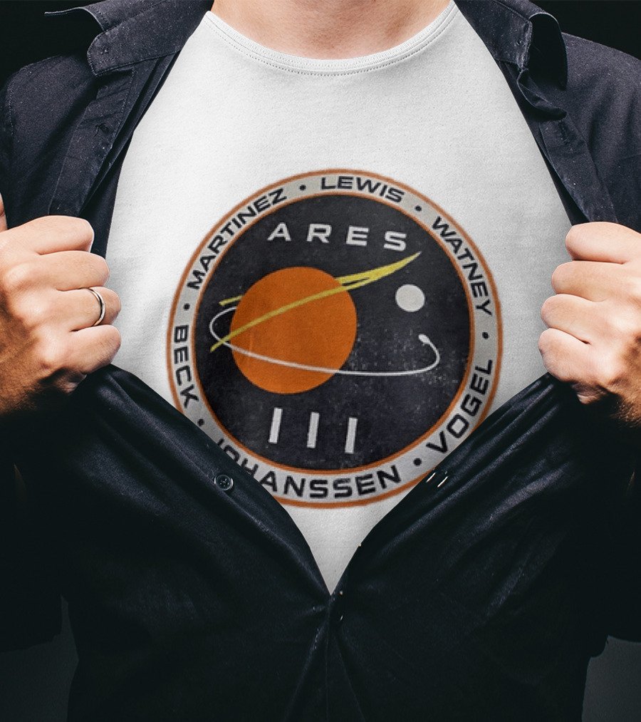 Ares III Mission Crew Patch Martinez Lewis Watney Beck Johanssen Vogel T-Shirt
