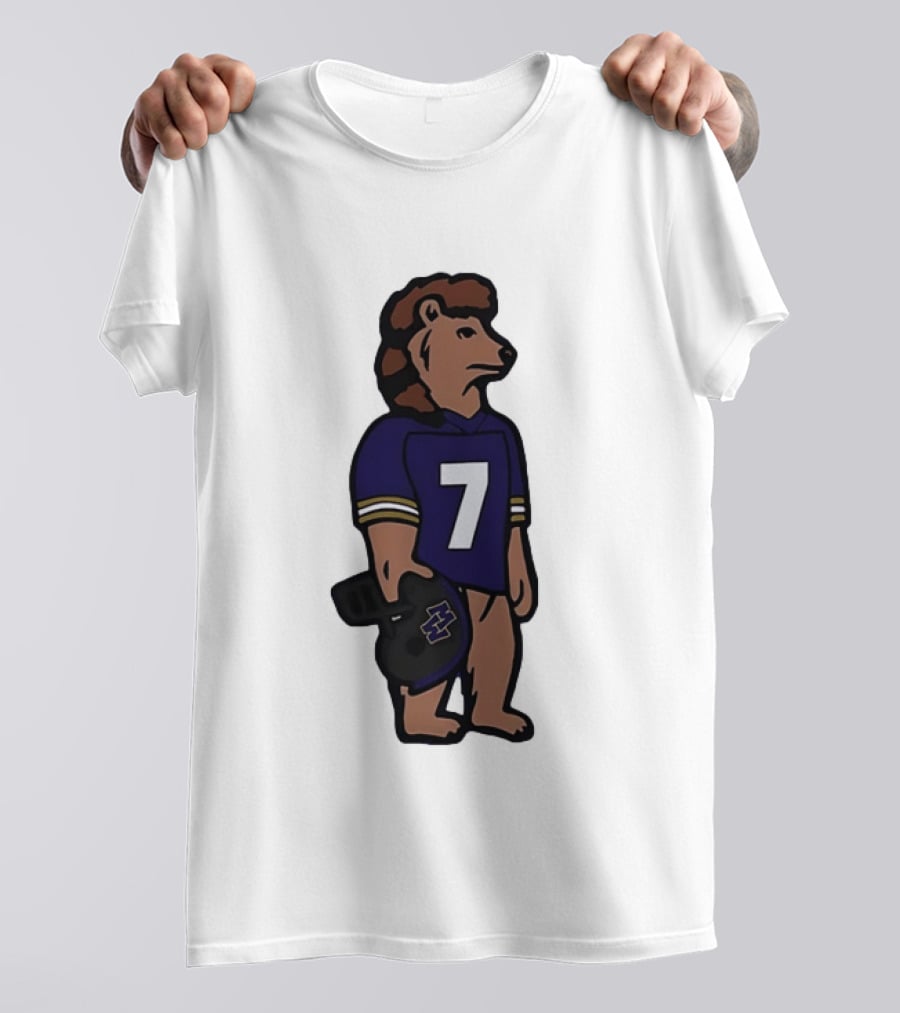 Baltimore Ravens Morgan Wallen Bear Number 7 Football Team Collaboration T-Shirt