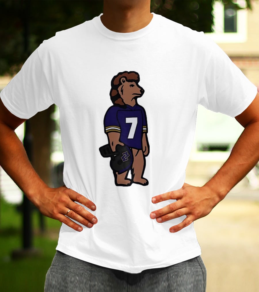 Baltimore Ravens Morgan Wallen Bear Number 7 Football Team Collaboration T-Shirt