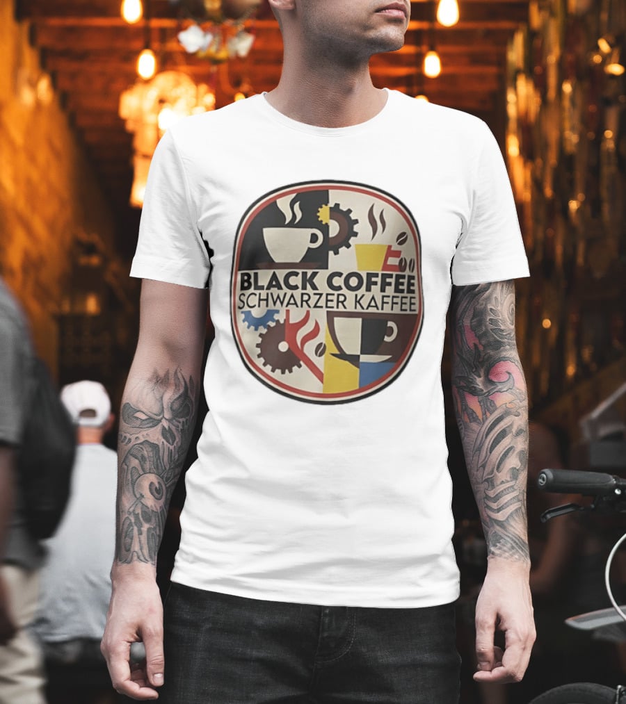 Black Coffee Schwarzer Kaffee Caffeine Cups Gears T-Shirt