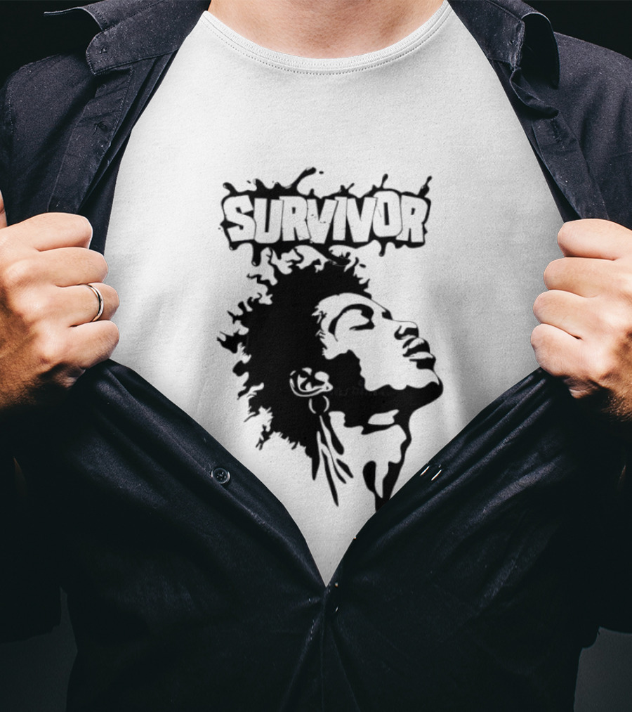 Survivor Black Power Profile Afro T-Shirt