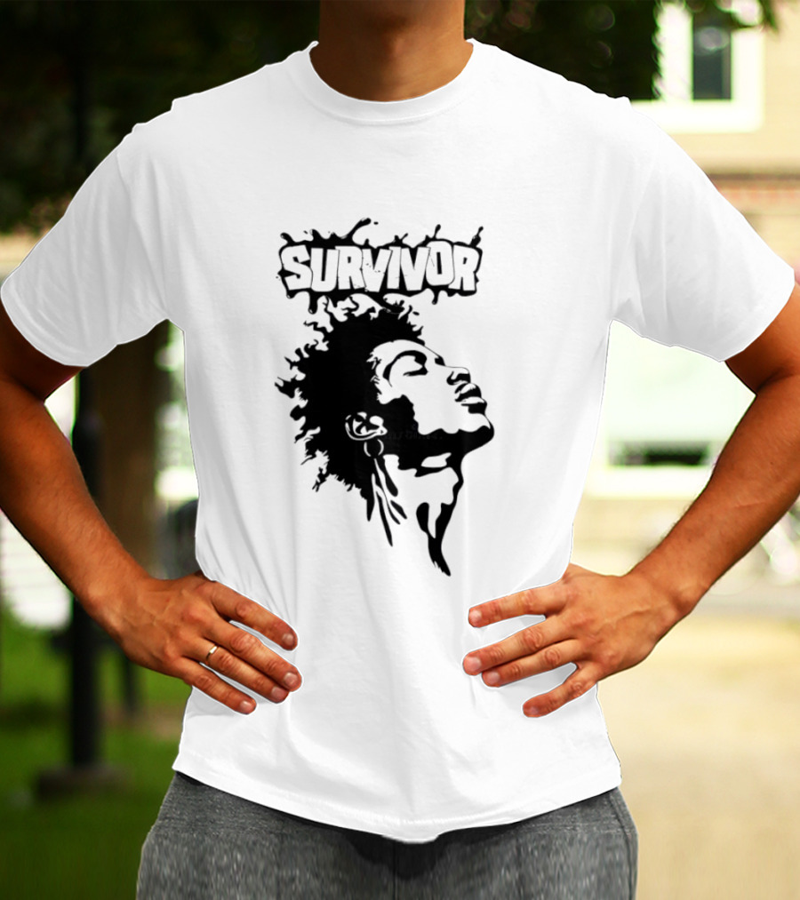 Survivor Black Power Profile Afro T-Shirt