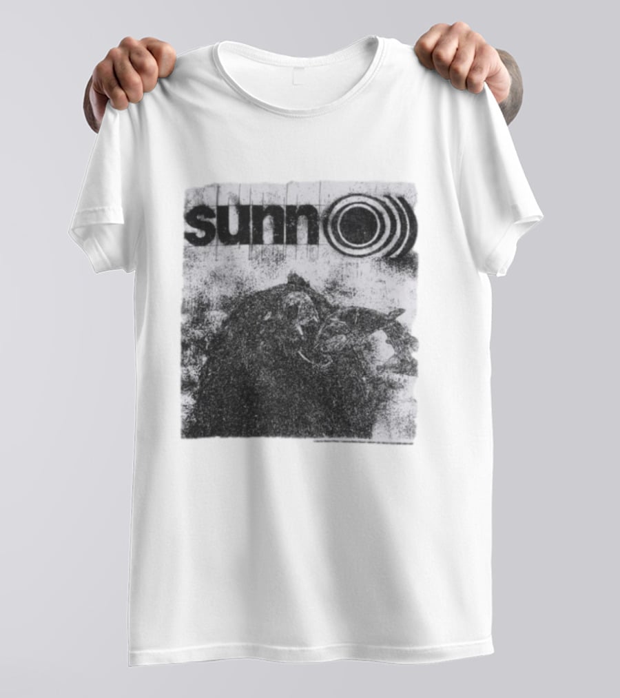 Sunn O))) Brain Dead Collaboration Black And White Distressed T-Shirt