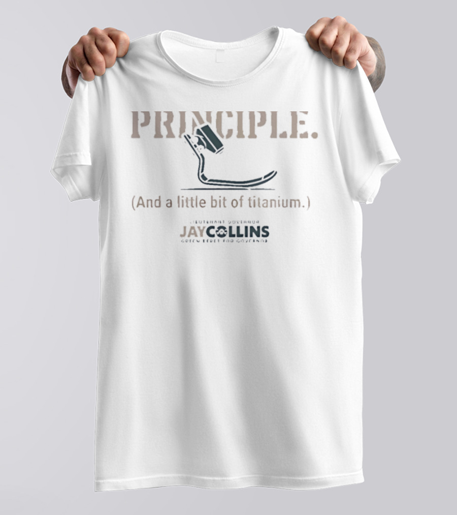 Jay Collins Lieutenant Governor Stands On Principle Green Beret Titanium Courage T-Shirt