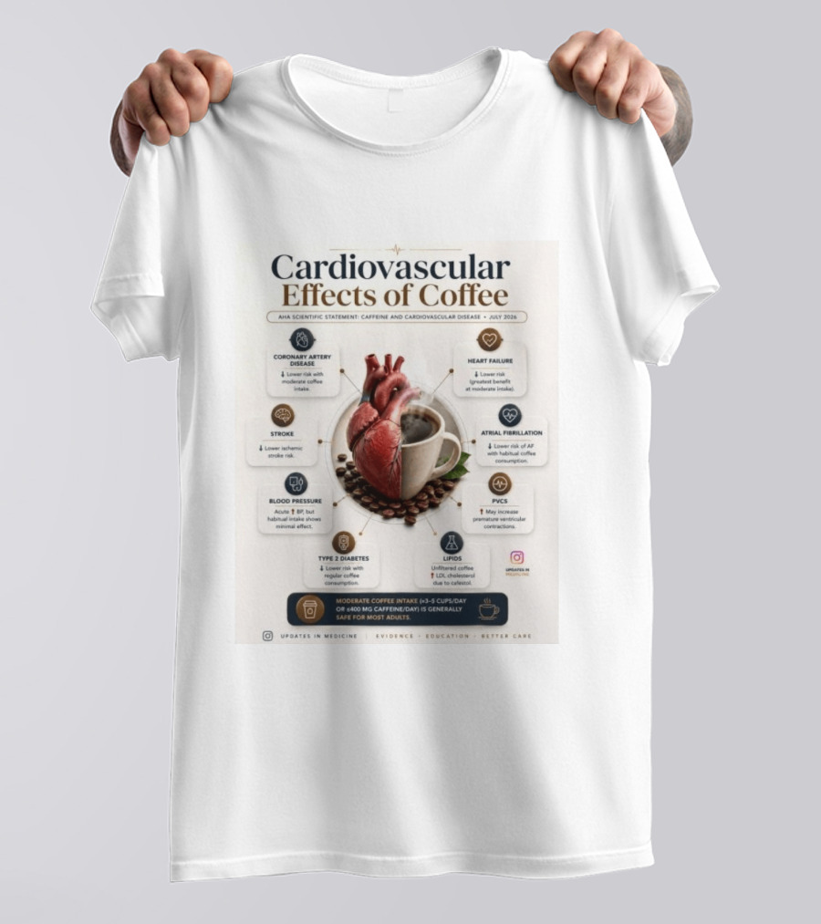 Cardiovascular Effects Of Coffee AHA Scientific Statement Caffeine Heart Health July 2026 T-Shirt