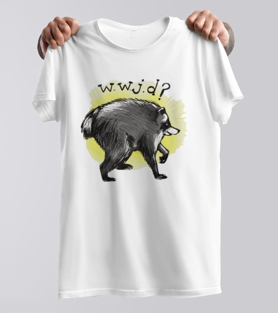 Jimothy Raccoon Seattle 2026 WWJD What Would Jimmy Do Hand Drawn T-Shirt