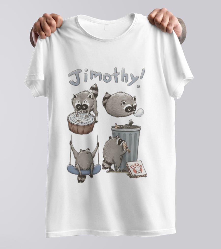Jimothy Raccoon Pizza Trash Can Animal Lover Seattle Swing T-Shirt