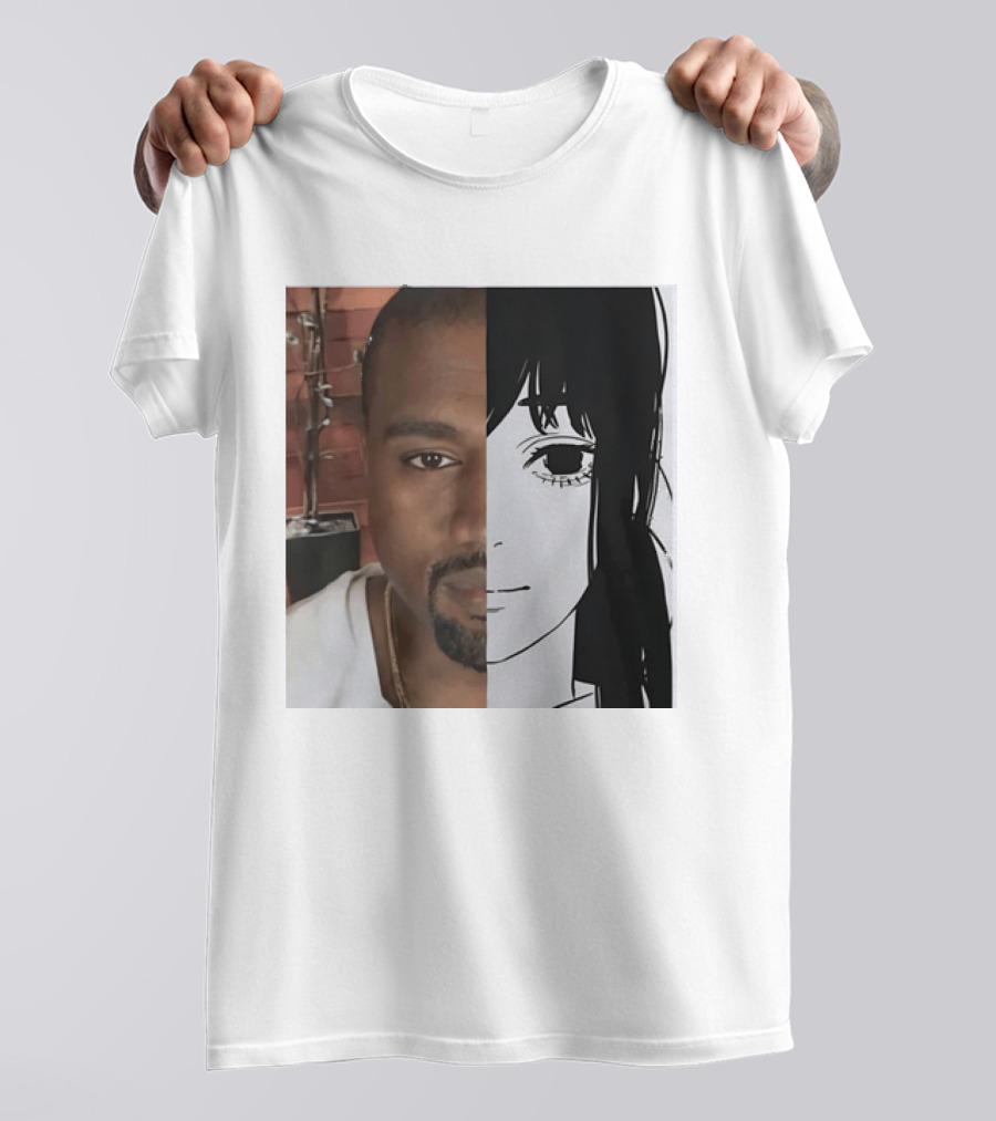 Kanye West Anime Crossover Split Face T-Shirt