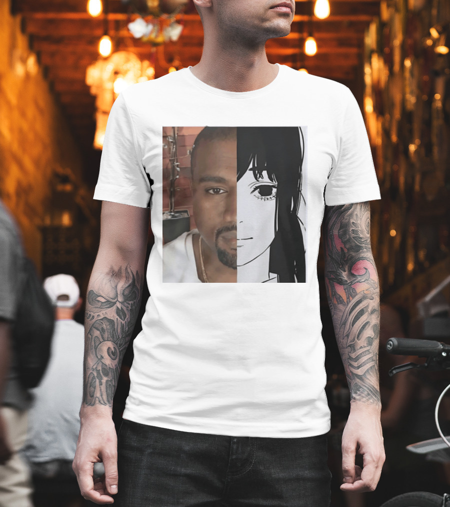 Kanye West Anime Crossover Split Face T-Shirt