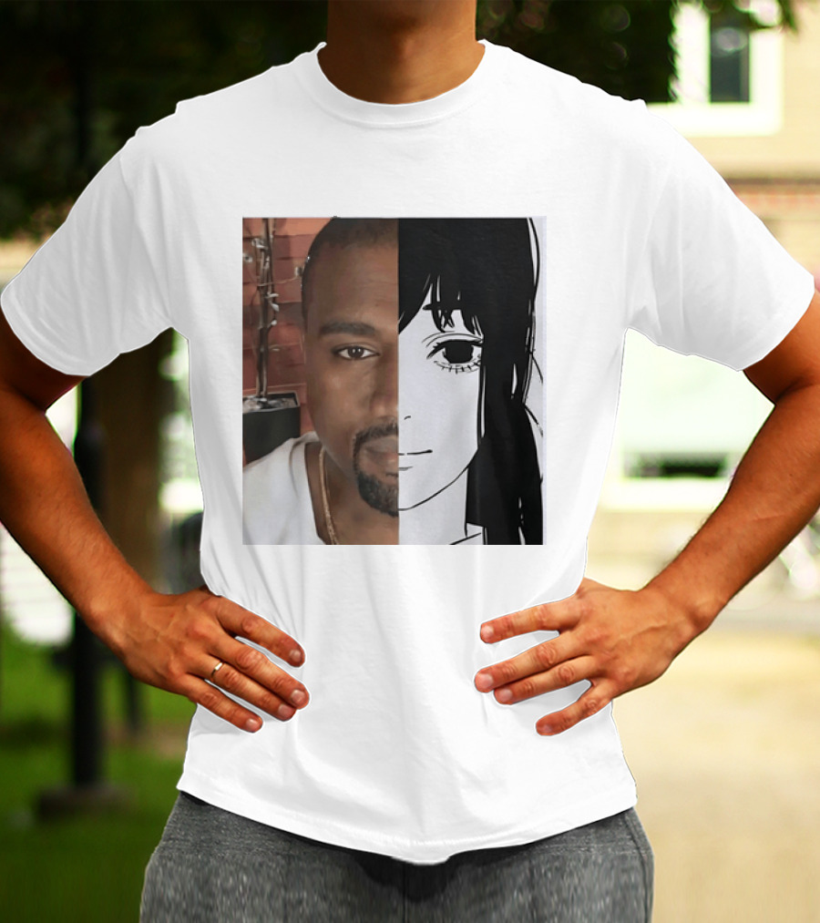 Kanye West Anime Crossover Split Face T-Shirt