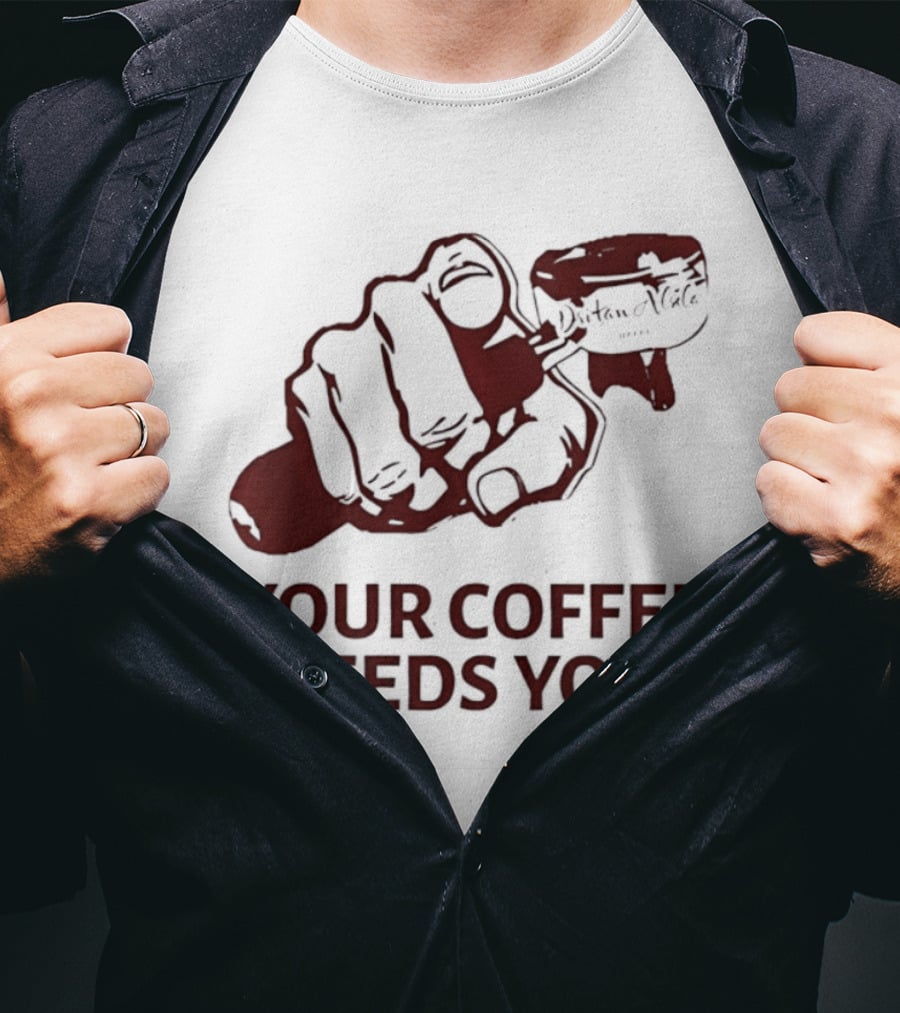 Uncle Sam Your Coffee Needs You Pointing T-Shirt