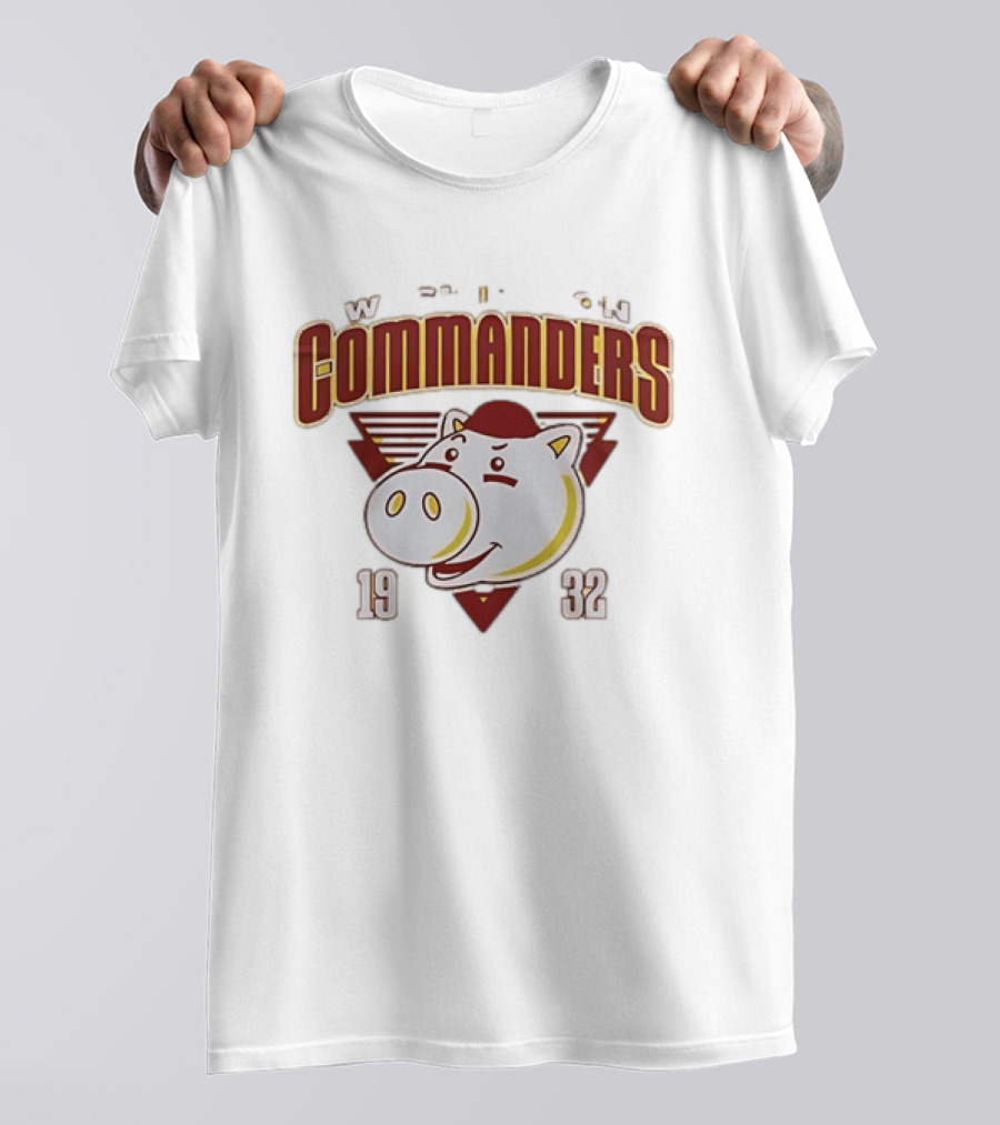 Washington Commanders 1932 W Pig Graphic Football T-Shirt