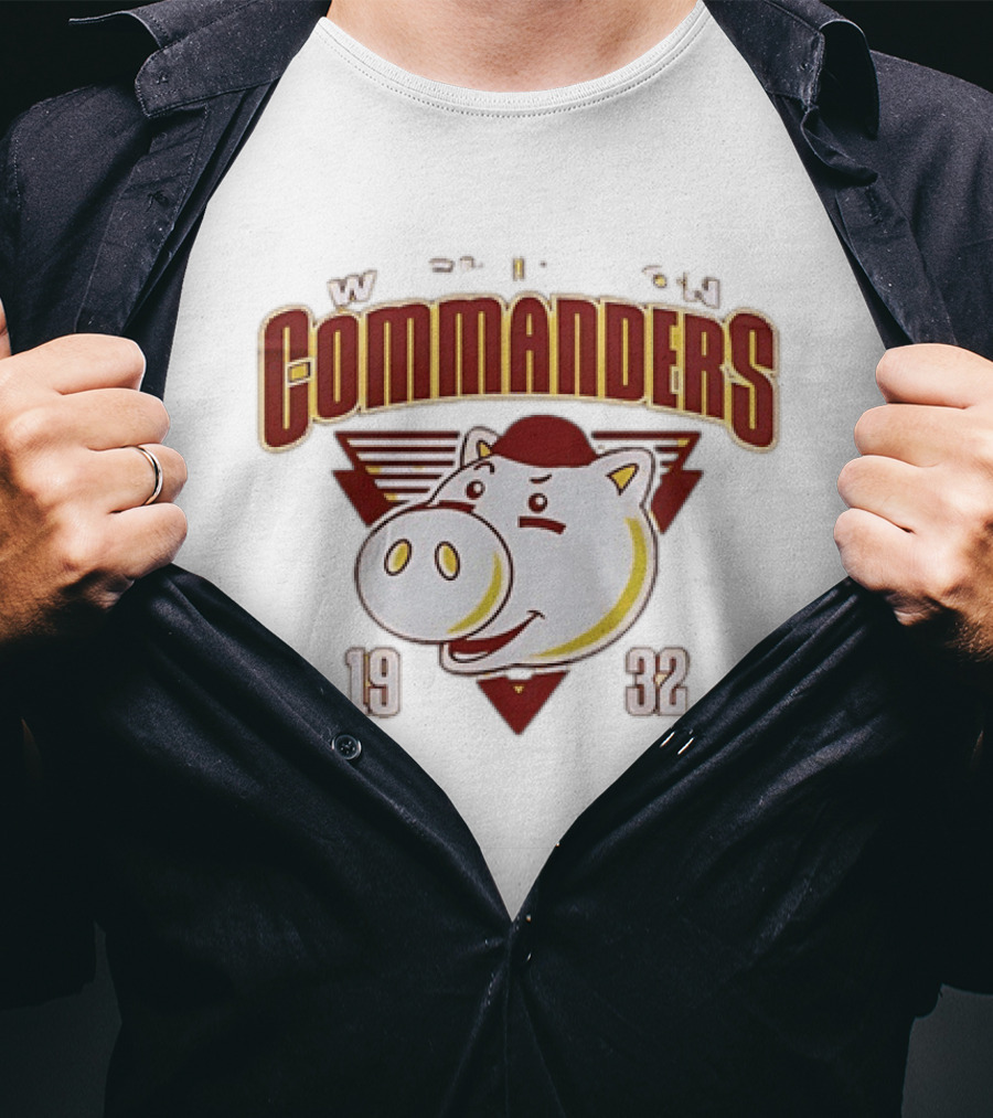 Washington Commanders 1932 W Pig Graphic Football T-Shirt