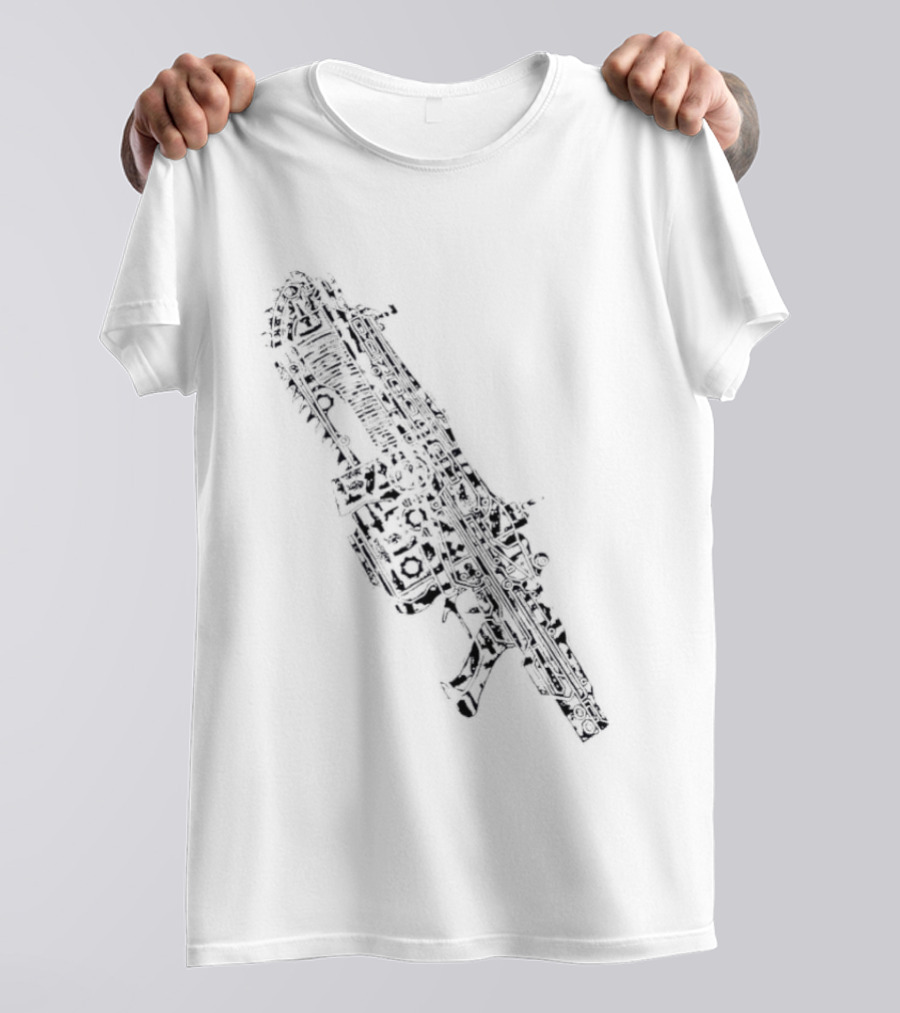 Gears Of War Lancer Assault Rifle Chainsaw Gaming Weapon T-Shirt