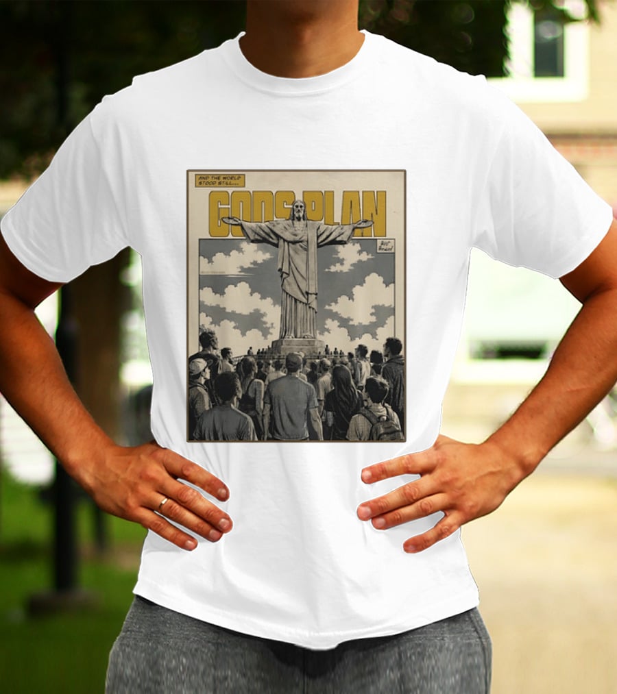Gods Plan Jesus Christ And The World Stood Still Retro Comic T-Shirt