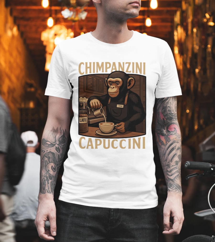 Chimpanzini Capuccini Latte Barista Chimp 'Toni T-Shirt