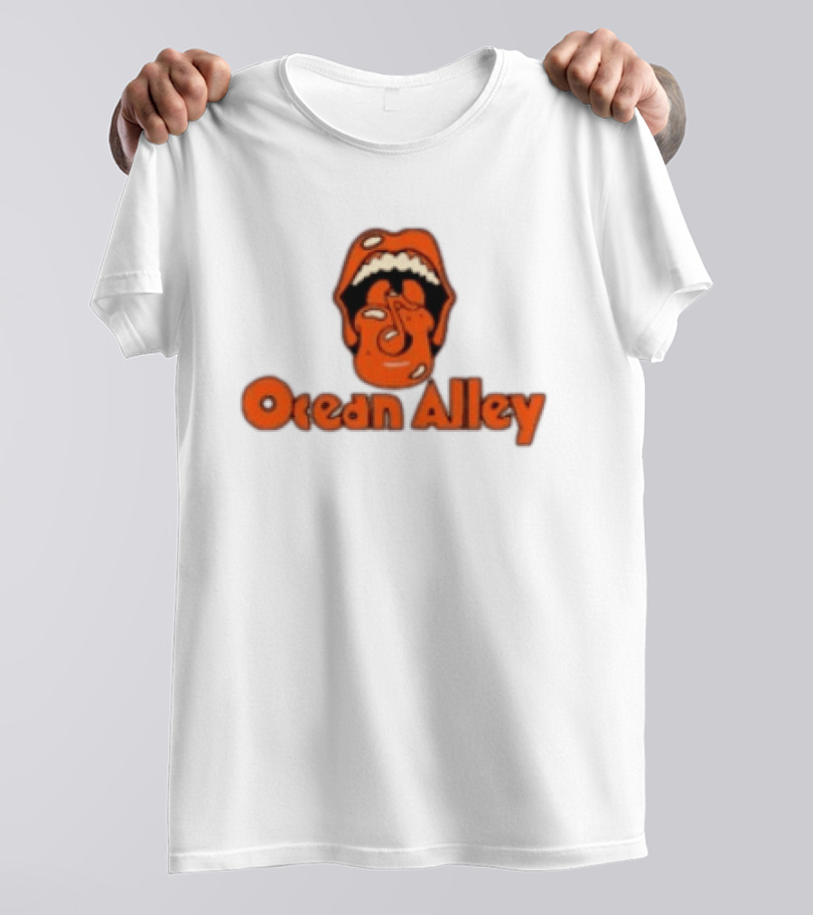 Ocean Alley Acid Tongue Ash Grey Vintage Inspired Merchandise T-Shirt