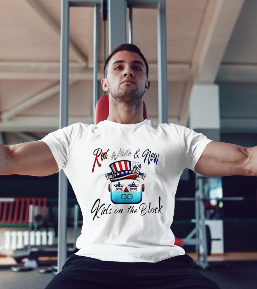 Red White And New Kids On The Block Patriotic Robot Fourth Of July T-Shirt