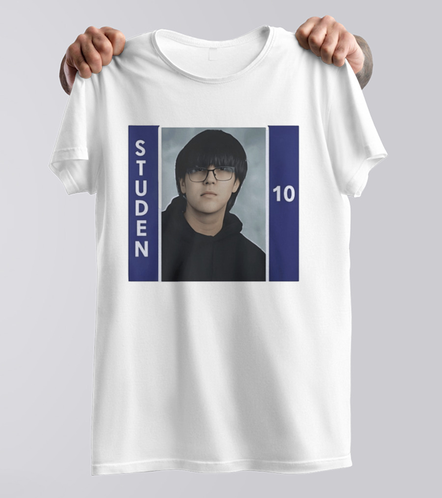 STUDEN 10 Blue And White Framed T-Shirt