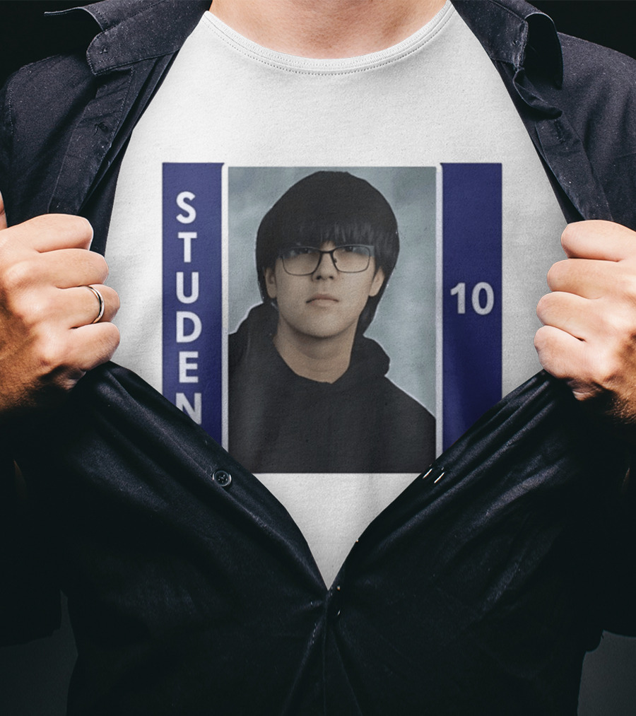 STUDEN 10 Blue And White Framed T-Shirt
