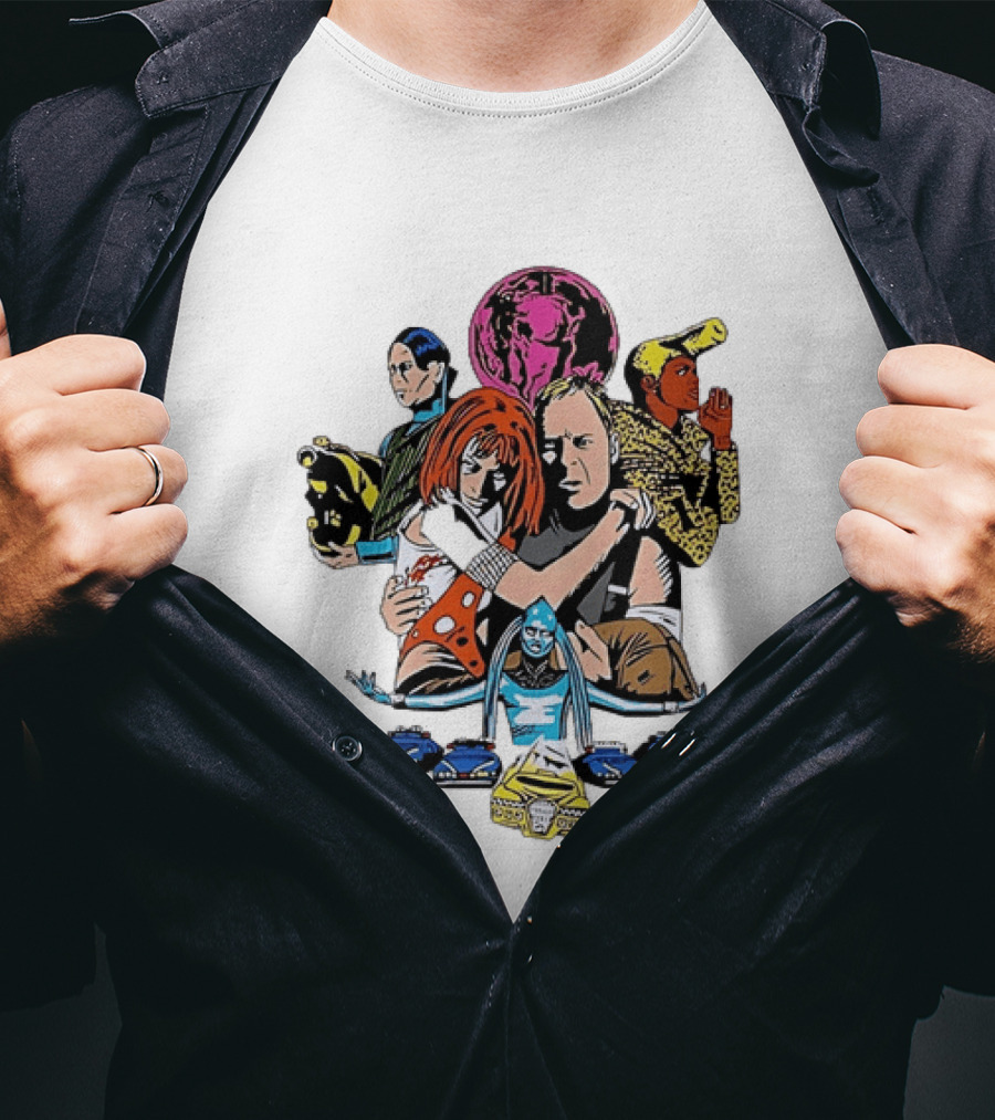 The Fifth Element Movie Characters Leeloo Korben Zorg Diva Plavalaguna Ruby Rhod Sci Fi Adventure T-Shirt