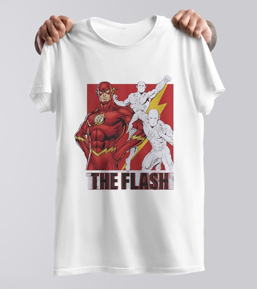 The Flash Scarlet Speedster DC Comics Lightning Bolt Heroic Pose T-Shirt