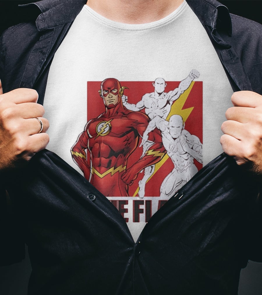 The Flash Scarlet Speedster DC Comics Lightning Bolt Heroic Pose T-Shirt