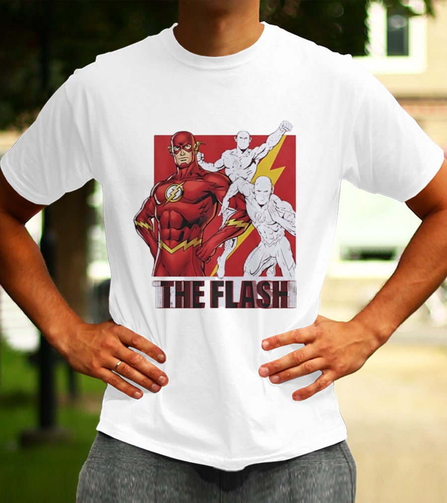 The Flash Scarlet Speedster DC Comics Lightning Bolt Heroic Pose T-Shirt