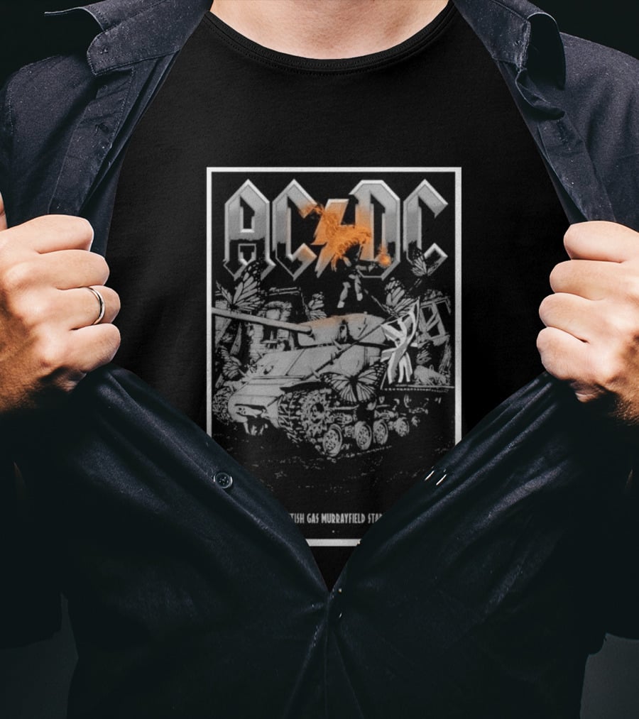 AC DC Murrayfield Stadium Edinburgh Scotland August 21 Scottish Gas Tour Tank Butterfly T-Shirt
