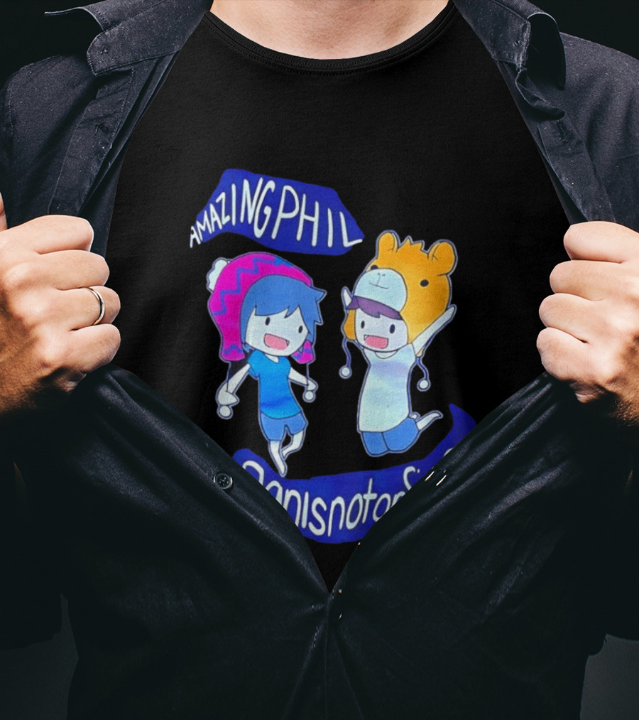 Amazing Phil Danisnotonfire Cartoon Characters Jumping T-Shirt