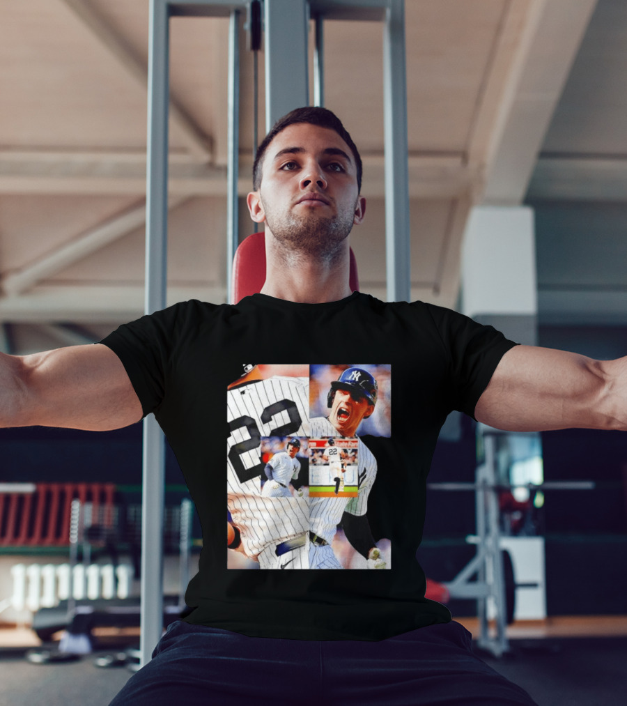 Harrison Bader No 22 Yankees Pinstripe Collage With Action Shots T-Shirt
