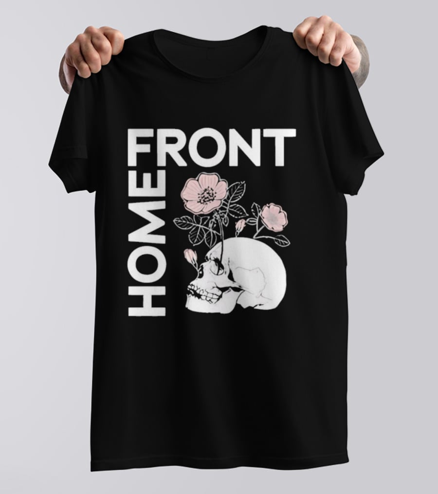 Homefront Skull With Pink Flowers T-Shirt