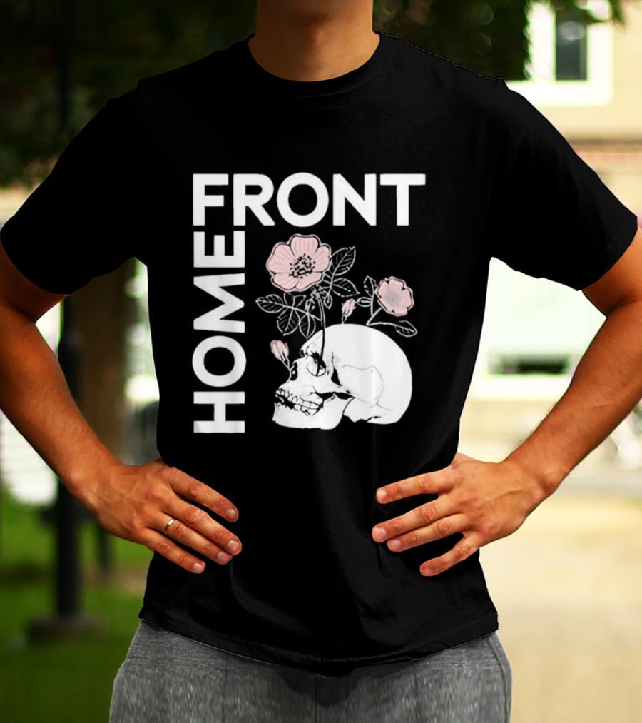 Homefront Skull With Pink Flowers T-Shirt
