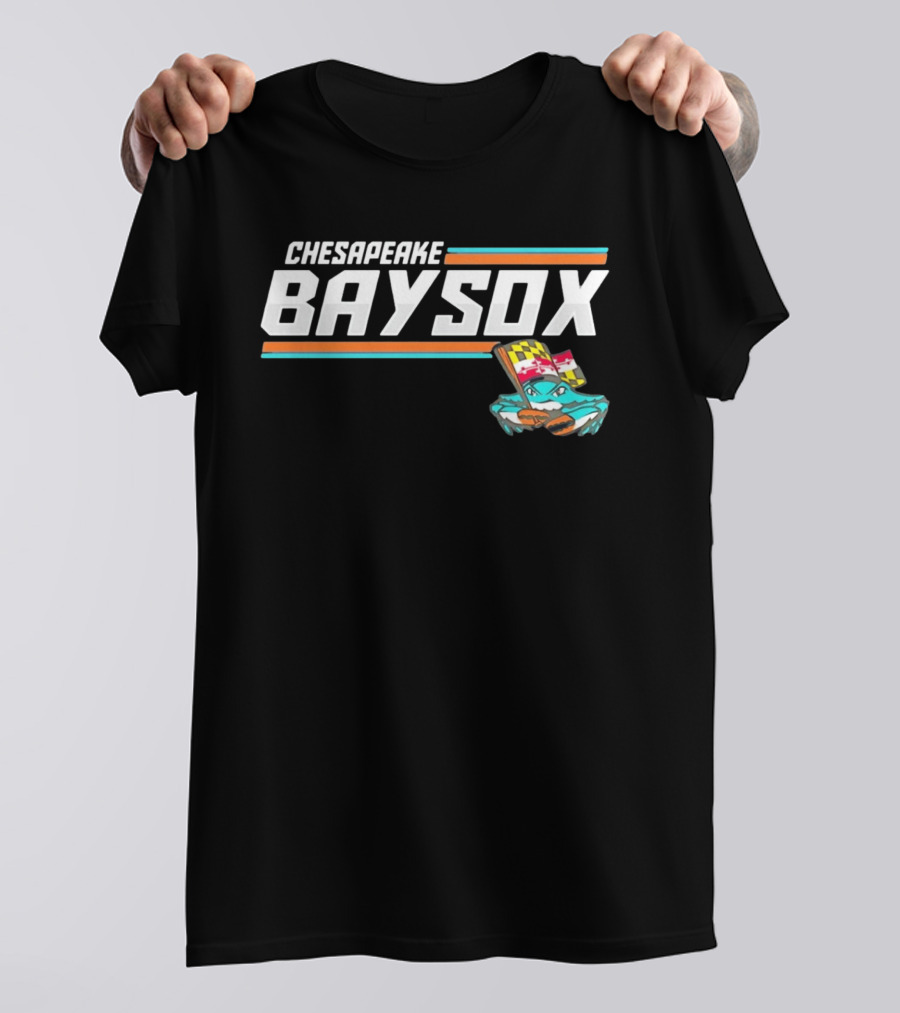Chesapeake Baysox Maryland Crab Mascot Icon With Baseball Bat T-Shirt