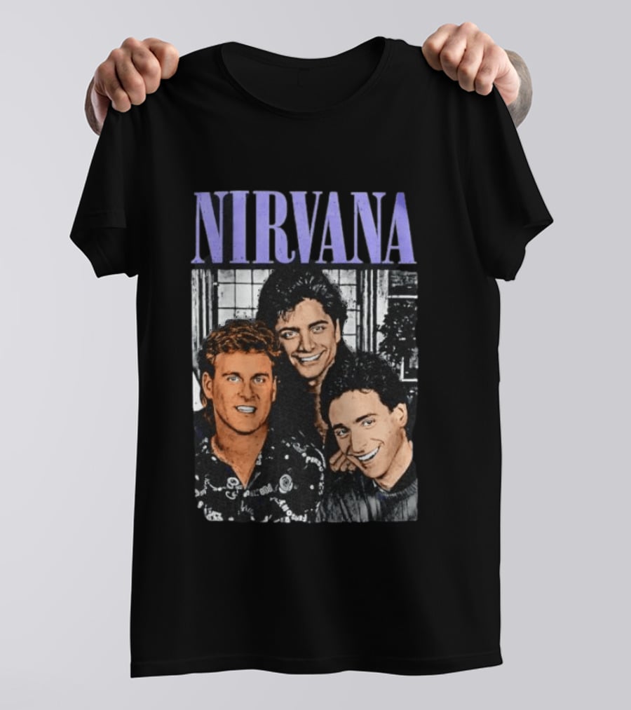 Full House Dave Coulier John Stamos Bob Saget Nirvana Band Members Music T-Shirt