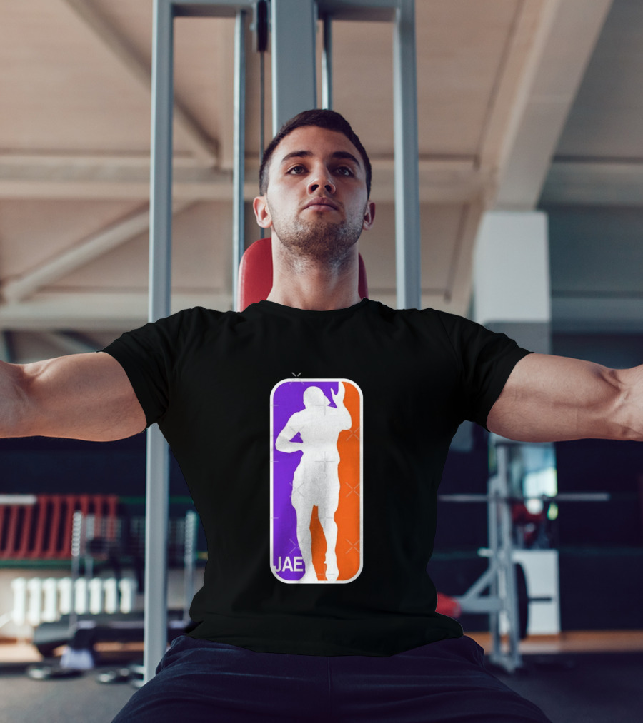 Jae Basketball Pose Purple And Orange T-Shirt