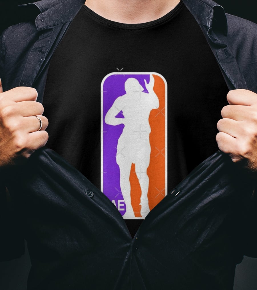 Jae Basketball Pose Purple And Orange T-Shirt
