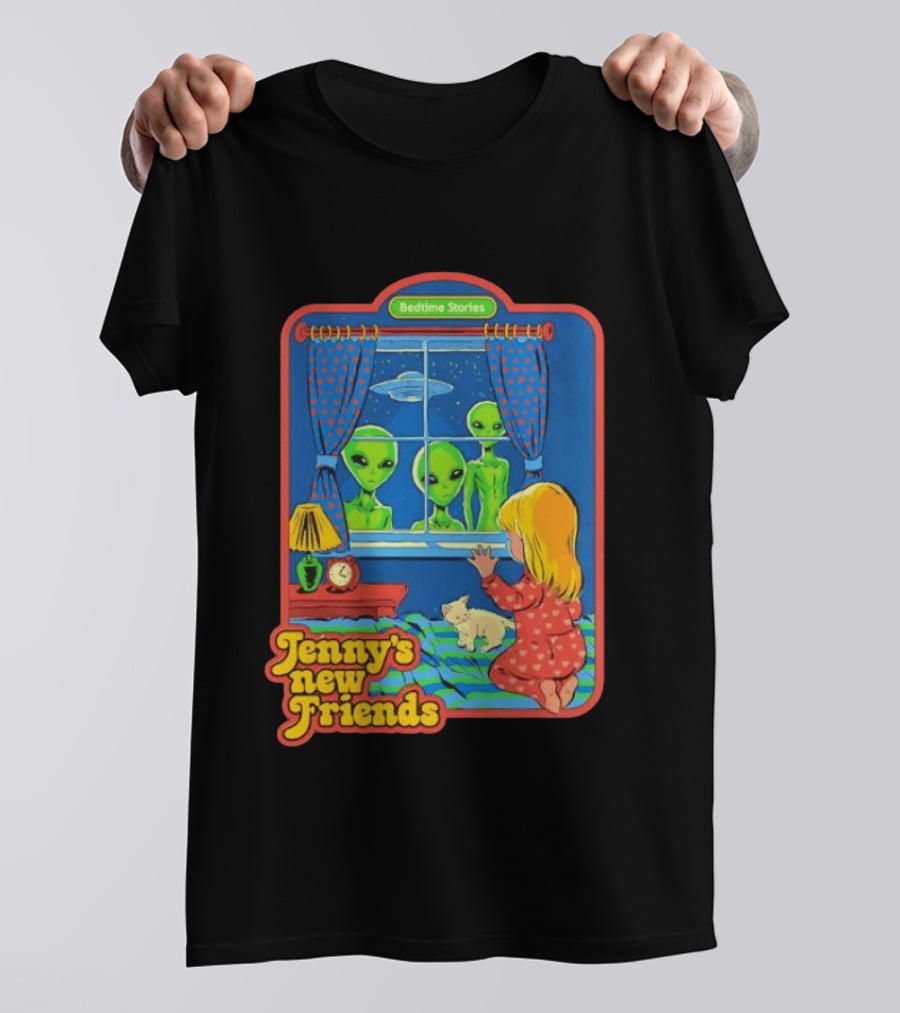 Jenny's New Friends Bedtime Stories Alien Window Scene T-Shirt