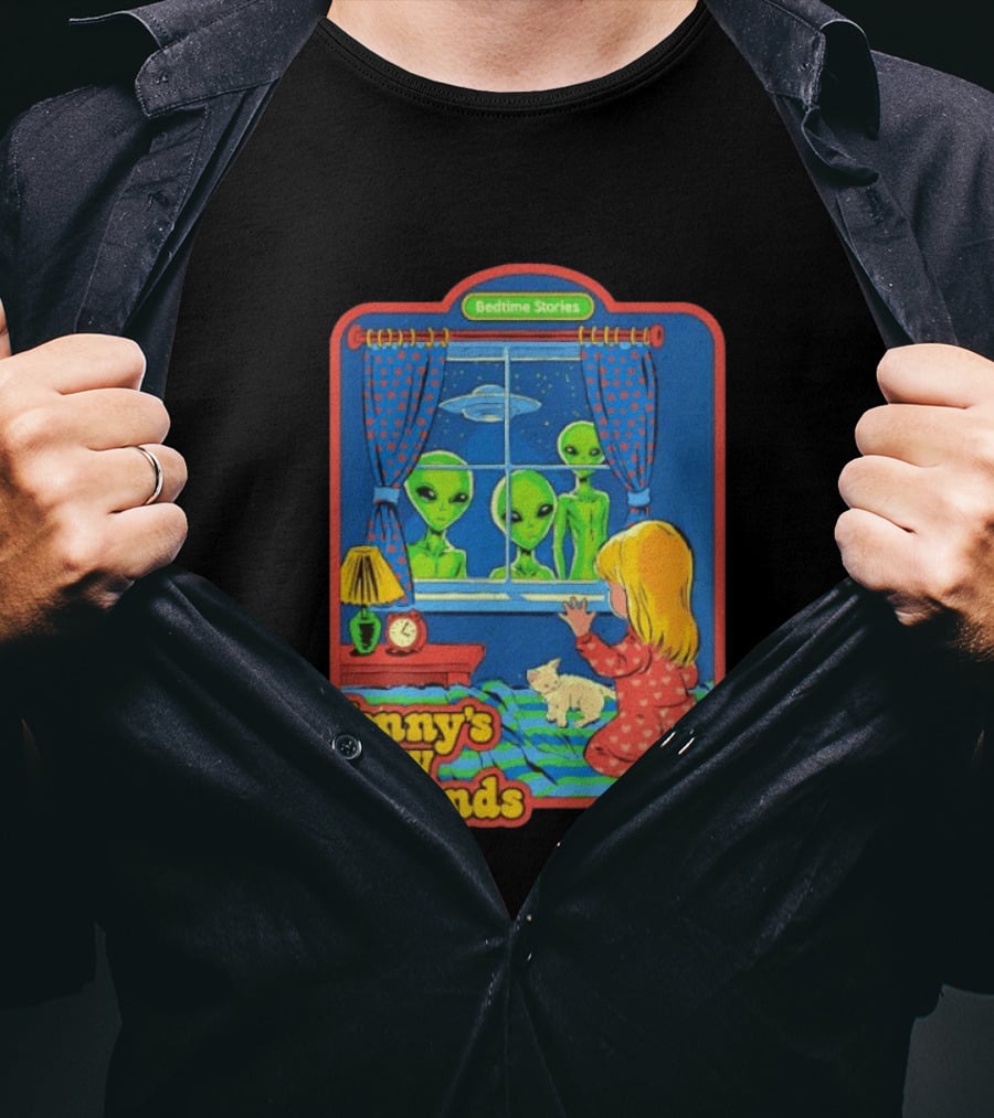 Jenny's New Friends Bedtime Stories Alien Window Scene T-Shirt